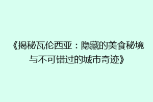《揭秘瓦伦西亚：隐藏的美食秘境与不可错过的城市奇迹》