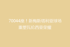 70044座！新梅斯塔利亚球场重塑瓦伦西亚荣耀