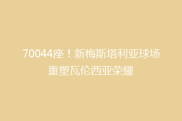 70044座!新梅斯塔利亚球场重塑瓦伦西亚荣耀