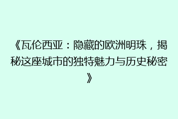《瓦伦西亚:隐藏的欧洲明珠,揭秘这座城市的独特魅力与历史秘密》