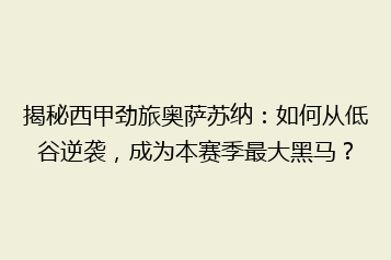 揭秘西甲劲旅奥萨苏纳:如何从低谷逆袭,成为本赛季最大黑马?