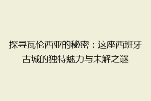 探寻瓦伦西亚的秘密：这座西班牙古城的独特魅力与未解之谜
